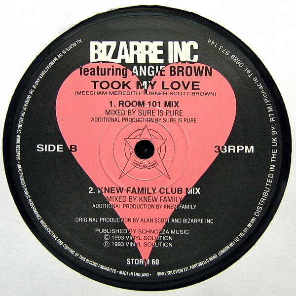 Bizarre Inc Featuring Angie Brown - Took My Love | Vinyl Solution (STORM 60) - 4 Bizarre Inc Featuring Angie Brown - Took My Love | Vinyl Solution (STORM 60) - 4