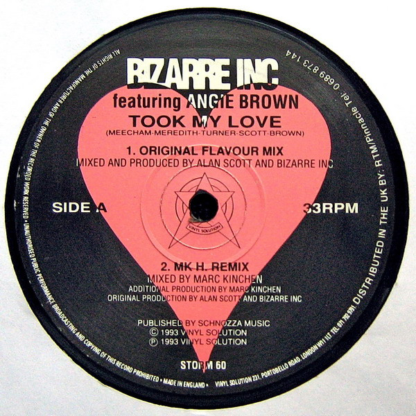 Bizarre Inc Featuring Angie Brown - Took My Love | Vinyl Solution (STORM 60) - 3 Bizarre Inc Featuring Angie Brown - Took My Love | Vinyl Solution (STORM 60) - 3