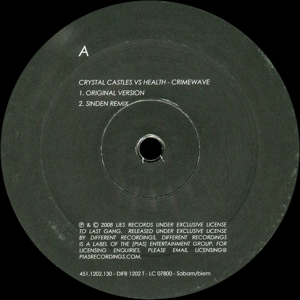 Crystal Castles Vs. HEALTH - Crimewave | Different (DIFB 1202 T) - 3 Crystal Castles Vs. HEALTH - Crimewave | Different (DIFB 1202 T) - 3