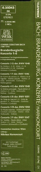 Johann Sebastian Bach , Concentus Musicus Wien , Nikolaus Harnoncourt - Brandenburgische Konzerte 1-6 | Telefunken (6.35043 DX) - 3