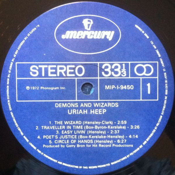 Uriah Heep - Demons And Wizards | Mercury (MIP-1-9450) - 3