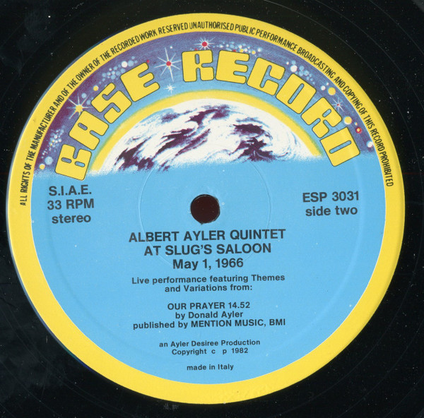 Albert Ayler Quintet - At Slug's Saloon Vol. 1 | Base Record (LP 3031) - 4