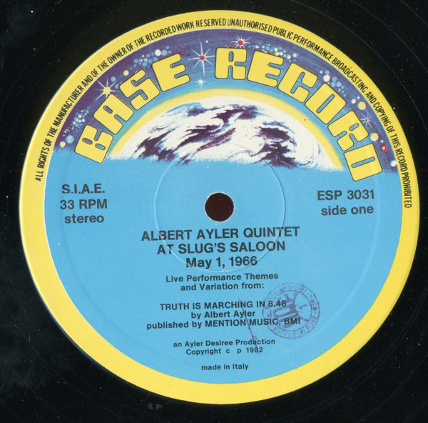 Albert Ayler Quintet - At Slug's Saloon Vol. 1 | Base Record (LP 3031) - 3