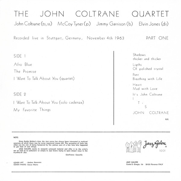 The John Coltrane Quartet - Unissued Concert In Germany 1963 Part One | Jazz Galore (1001) - 2 The John Coltrane Quartet - Unissued Concert In Germany 1963 Part One | Jazz Galore (1001) - 2