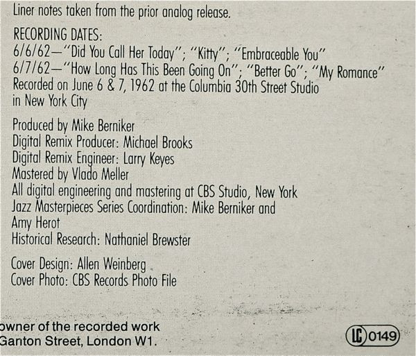 Ben Webster & Harry Edison - Ben And "Sweets" | CBS (CBS 460613 1) - 3