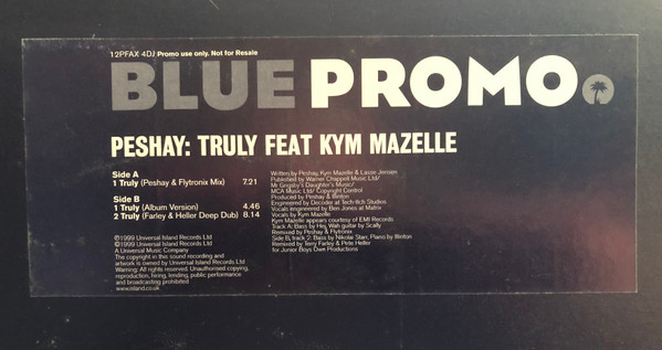 Peshay feat. Kym Mazelle - Truly | Blue (Island) (12PFAX 4DJ) - main