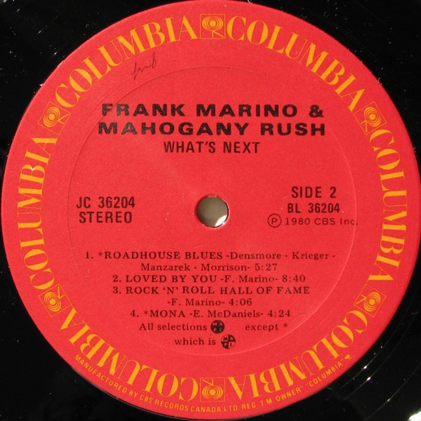 Frank Marino & Mahogany Rush - What's Next | Columbia (JC 36204) - 4