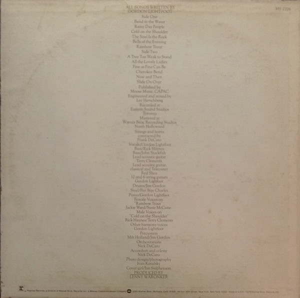 Gordon Lightfoot - Cold On The Shoulder | Reprise Records (MS 2206) Gordon Lightfoot - Cold On The Shoulder | Reprise Records (MS 2206)