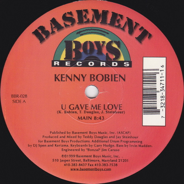 Kenny Bobien - U Gave Me Love | Basement Boys Records (BBR-028)