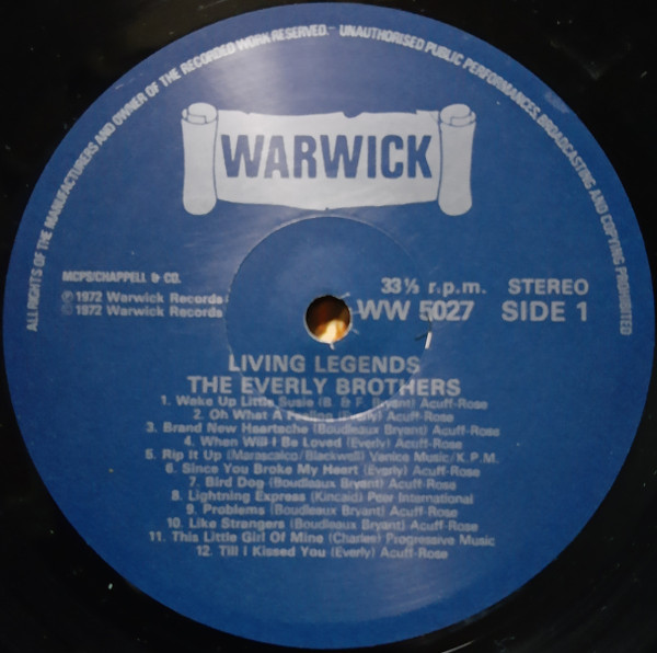 Everly Brothers - Living Legends | Warwick Records (WW 5027) - 3 Everly Brothers - Living Legends | Warwick Records (WW 5027) - 3