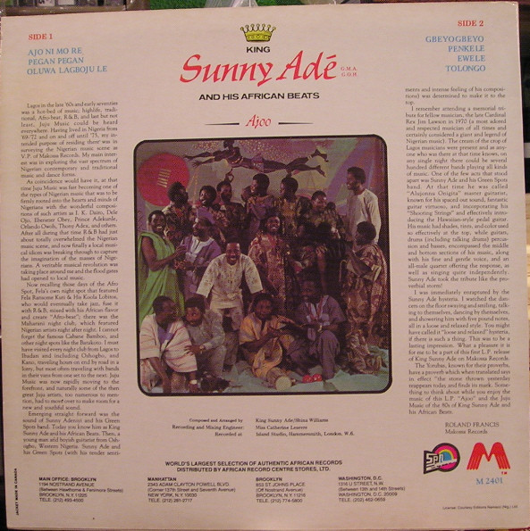 King Sunny Ade & His African Beats - Ajoo | Makossa (M 2401) - 2