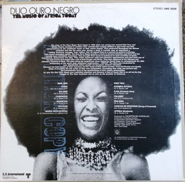 Duo Ouro Negro - The Music Of Africa Today | UA International (UNS 15556) - 2