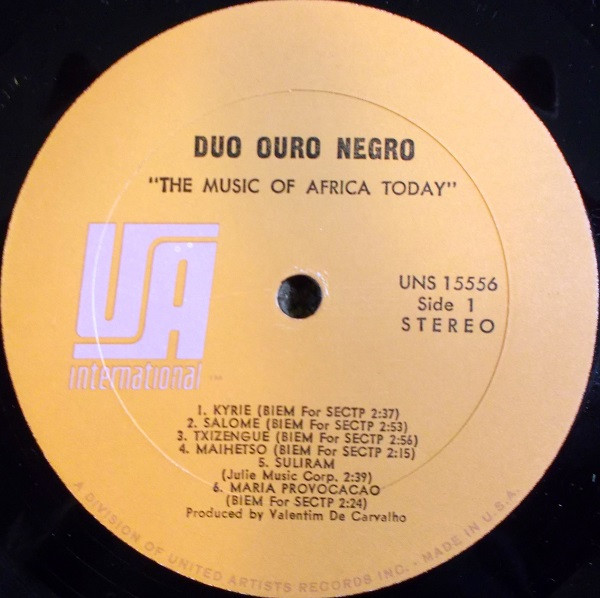 Duo Ouro Negro - The Music Of Africa Today | UA International (UNS 15556) - 3