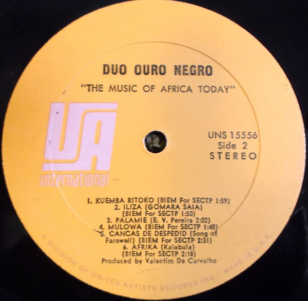 Duo Ouro Negro - The Music Of Africa Today | UA International (UNS 15556) - 4