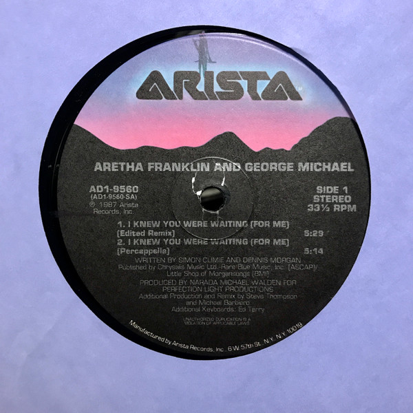 Aretha Franklin & George Michael - I Knew You Were Waiting (For Me) | Arista (AD1-9560)