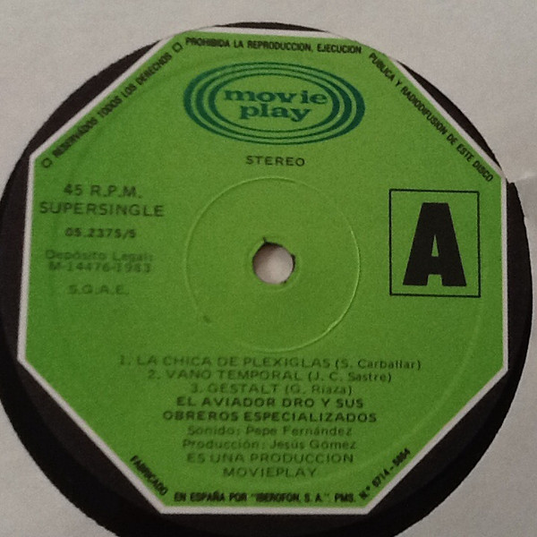 Aviador Dro - La Chica De Plexiglas / La Vision | Movieplay (05.2375/5) - 3