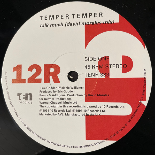 Temper Temper - Talk Much (David Morales Mix) | 10 Records (TENR 333) - 3