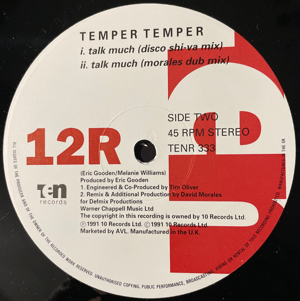 Temper Temper - Talk Much (David Morales Mix) | 10 Records (TENR 333) - 4