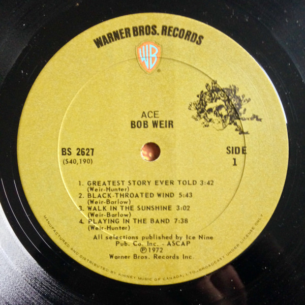 Bob Weir - Ace | Warner Bros. Records (BS 2627) - 3