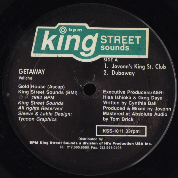 Vellcha - Getaway | BPM King Street Sounds (KSS-1011)