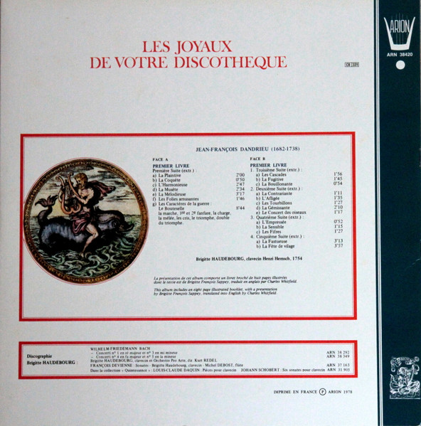 Jean-François Dandrieu / Brigitte Haudebourg - Premier Livre de Clavecin (extraits) | Arion (ARN 38420) - 2