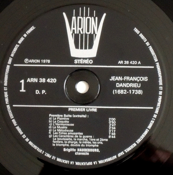 Jean-François Dandrieu / Brigitte Haudebourg - Premier Livre de Clavecin (extraits) | Arion (ARN 38420) - 4