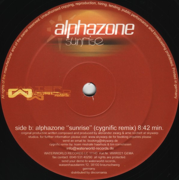 Alphazone - Sunrise | Waterworld (WWR021) - 4 Alphazone - Sunrise | Waterworld (WWR021) - 4