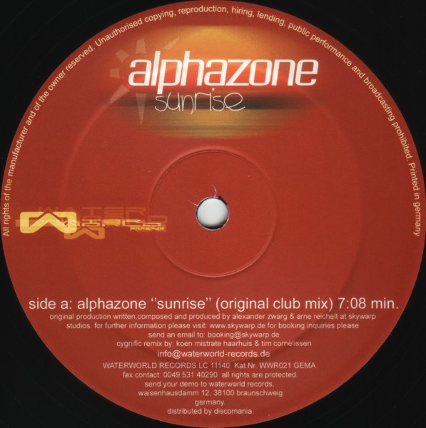Alphazone - Sunrise | Waterworld (WWR021) - 3 Alphazone - Sunrise | Waterworld (WWR021) - 3