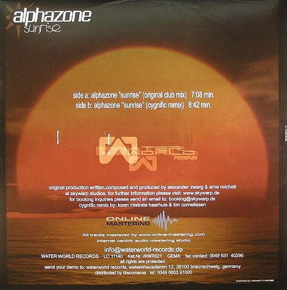 Alphazone - Sunrise | Waterworld (WWR021) - 2 Alphazone - Sunrise | Waterworld (WWR021) - 2