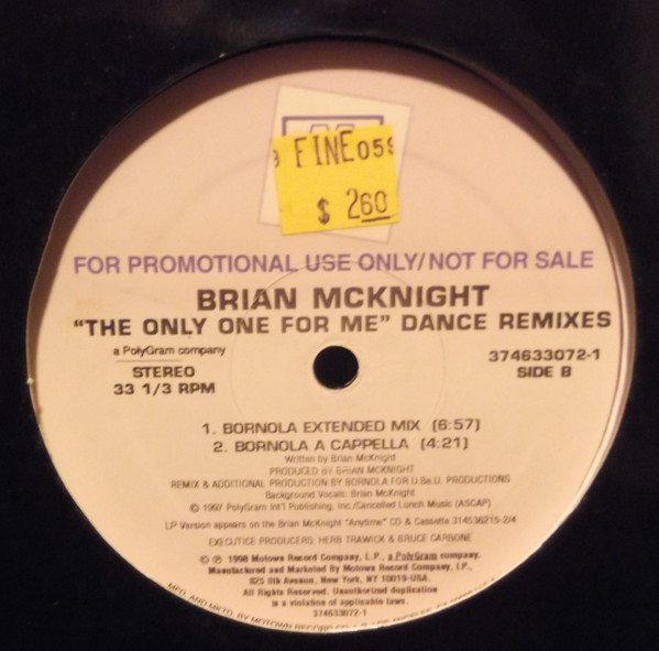 Brian McKnight - The Only One For Me (Dance Remixes) | Motown (374633072-1)