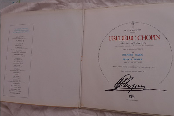 Delphine Seyrig , Francis Huster - Frédéric Chopin, Sa Vie, Ses Œuvres [Vinyl] | Le Petit Ménestrel (ALB - 6007) - 3