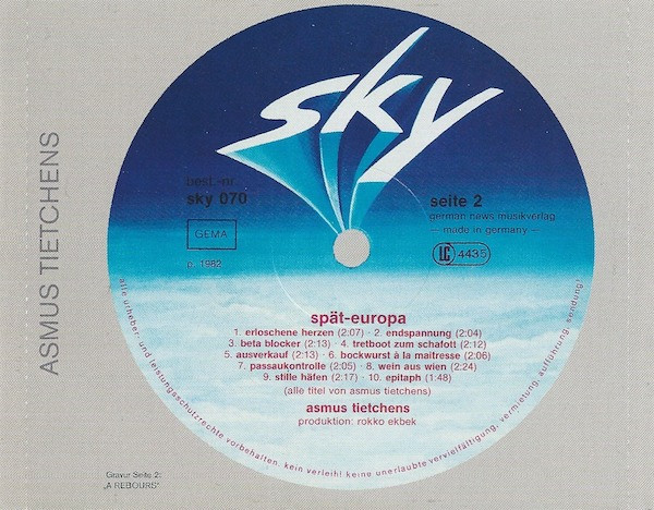 Asmus Tietchens - Spät-Europa | Die Stadt (DS 68) - 4