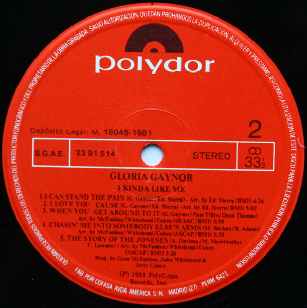 Gloria Gaynor - I Kinda Like Me | Polydor (23 91 514) - 4