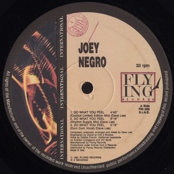 Joey Negro - Do What You Feel | Flying International (FIN 050)