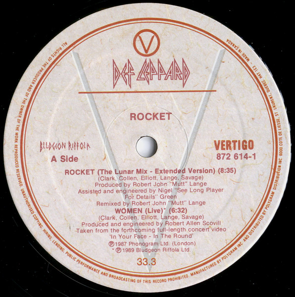 Def Leppard - Rocket (Lunar Mix) (EP - Limited Edition) [Vinyl] | Vertigo (872 614-1) - 4