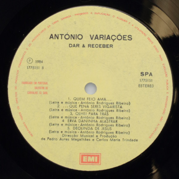 António Variações - Dar & Receber | EMI (1775151) - 4