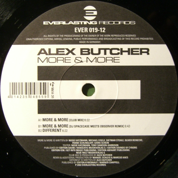 Alex Butcher - More & More | Everlasting Records (EVER 019-12) - 3