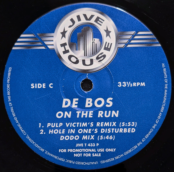 De Bos - On The Run | Jive House (JIVE T 433 P) - 2