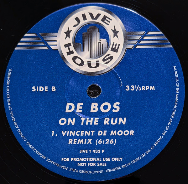 De Bos - On The Run | Jive House (JIVE T 433 P) - main