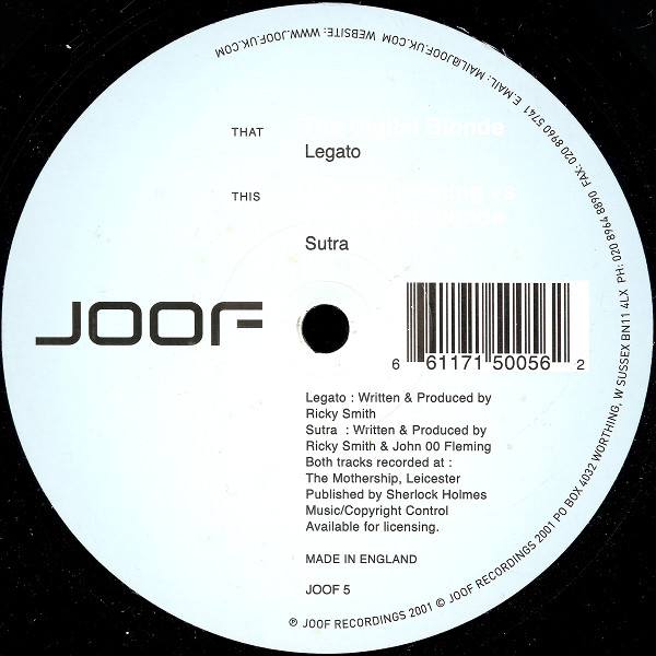 The Digital Blonde - Legato / Sutra | Joof Recordings (JOOF 5) - main
