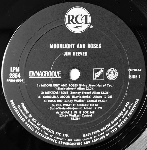 Jim Reeves - Moonlight And Roses | RCA (LPM-2854) - 3