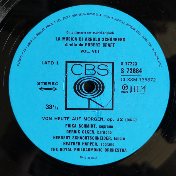 Arnold Schoenberg - La Musica Di Arnold Schonberg Vol. 8 | CBS (77223) - 2