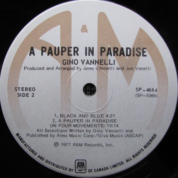 Gino Vannelli - A Pauper In Paradise | A&M Records (SP-4664) - 4