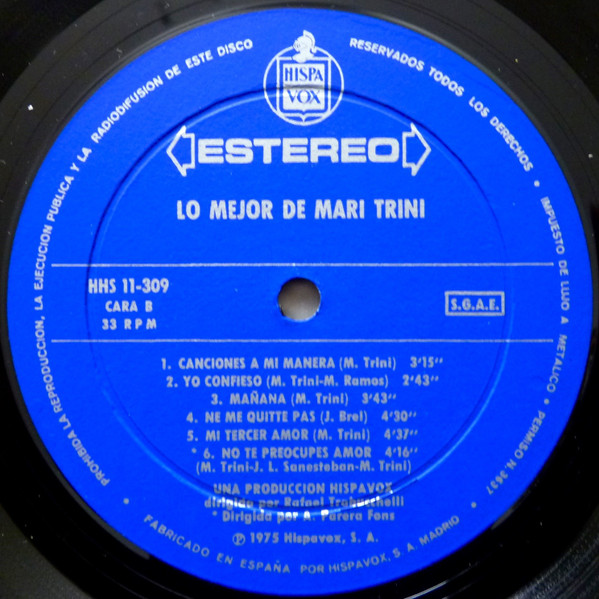 Mari Trini - Lo Mejor De Mari Trini | Hispavox (HHS 11-309) - 4