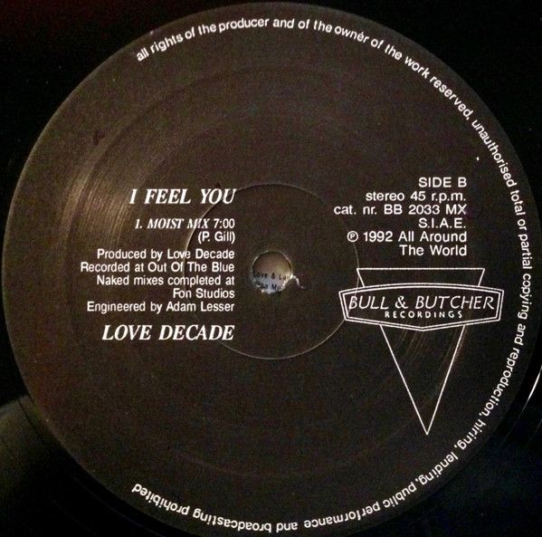 Love Decade - I Feel You | Bull & Butcher Recordings (BB 2033 MX)