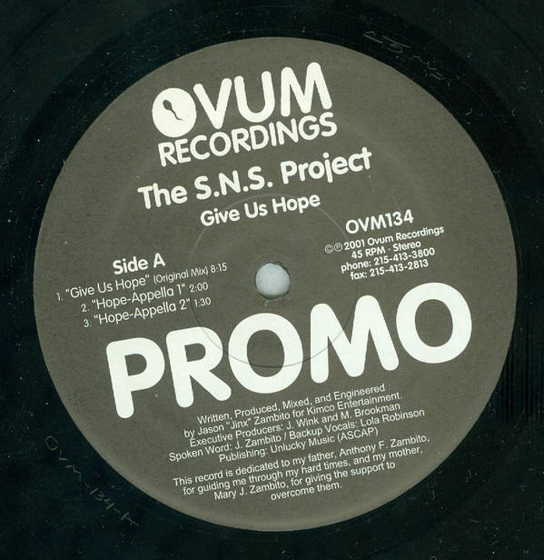 The S.N.S. Project - Give Us Hope | Ovum Recordings (OVM134)