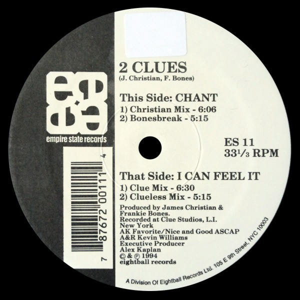 James Christian  &  Frankie Bones  &  2 Clues - The 2 Clues EP | Empire State Records (ES 11) - 3