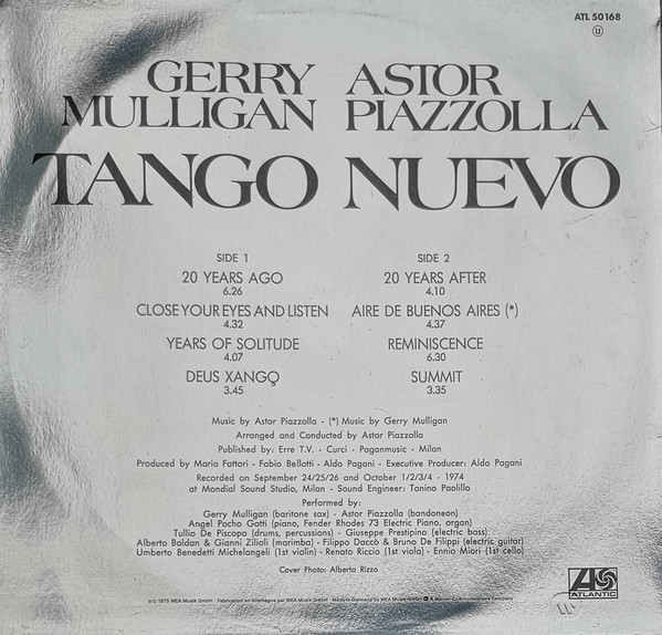 Gerry Mulligan - Astor Piazzolla - Tango Nuevo | Atlantic (ATL 50 168) - 2