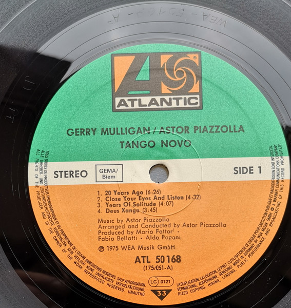 Gerry Mulligan - Astor Piazzolla - Tango Nuevo | Atlantic (ATL 50 168) - 3