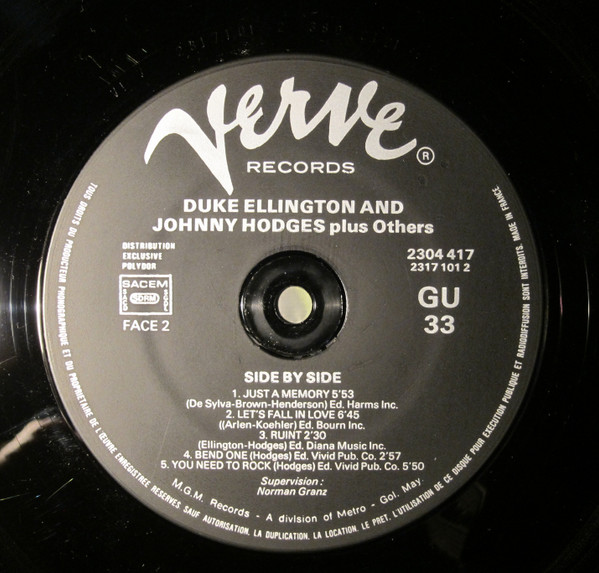 Duke Ellington And Johnny Hodges - Side By Side | Verve Records (2304 417) - 4 Duke Ellington And Johnny Hodges - Side By Side | Verve Records (2304 417) - 4